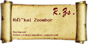 Rákai Zsombor névjegykártya