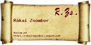 Rákai Zsombor névjegykártya